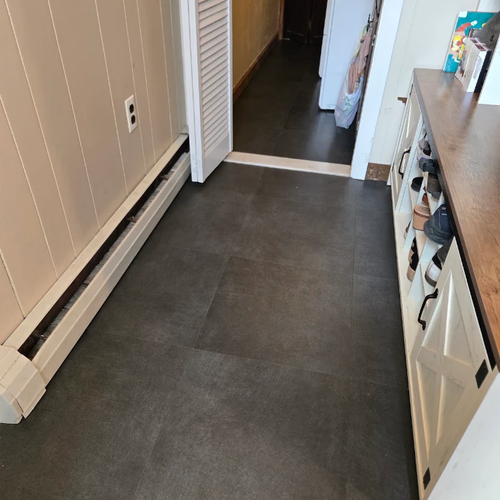 tile installation example by Barts Carpet Sales